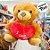 Urso De Pelúcia Com Coração "I love you" - Marrom - 21cm - 1 unidade - Rizzo - Imagem 4