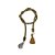 Cordão Decorativo Com Pompom E Pingente Pião - Caqui Com Ouro - 33,5cm - 1 unidade - Rizzo - Imagem 1