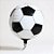 Balão De Festa Micro Foil 22" 56cm - Bola De Futebol Metalizado - 1 unidades - Rizzo - Imagem 1