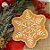 Bandeja Decorativa De Natal De Cerâmica - Floco De Neve Ginger Bread - Marrom e Branco - 26cm  - 1 unidade - Cromus - Ri - Imagem 1