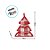 Pano de Copa com Bolsa de Natal - Pinheiro - Vermelho e Branco - 18x23,5x4cm - 1 unidade - Cromus - Rizzo - Imagem 3