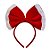 Tiara de Natal de Laço Vermelho e Branco - 23,5x20x1,5cm - 1 unidade - Cromus - Rizzo - Imagem 1