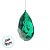 Enfeite Decorativo Para Pendurar de Natal - Joia Gota Verde Escuro - 14,5x10x6cm - 1 unidade - Cromus - Rizzo - Imagem 2