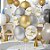 Balão de Festa Redondo Decorado 10"25cm Ano Novo - Ouro, Prata e Branco - 10 unidades - Regina - Rizzo - Imagem 1