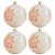 Bolas de Natal - Bege com Ginger  Branco/Bege/Marrom - 10x10cm   - 4 unidades - Cromus - Rizzo - Imagem 1