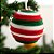 Bola de Natal - Branco com Espiral Vermelho e Verde - 8cm - 1 unidade - Rizzo - Imagem 1