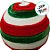 Bola de Natal - Branco com Espiral Vermelho e Verde - 10cm - 1 unidade - Rizzo - Imagem 2