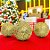 Bolas de Natal em Tubo - Ouro com Anéis - 10cm - 3 unidades - Rizzo - Imagem 1