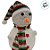 Enfeite Decorativo de Natal com Luz - Boneco de Neve com Cachecol - Prata/Verde/Vermelho - 24cm - 1 unidade - Rizzo - Imagem 3