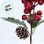 Galho Decorativo de Natal Pequeno - Frutas, Folhas e Pinha - 22x15x6cm - 1 unidade - Cromus - Rizzo - Imagem 3