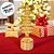Enfeite Decorativo de Natal com Luz e Movimento - Árvore Giratória Dourada Clara - 30x9cm - 1 unidade - Rizzo - Imagem 5
