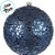 Bolas de Natal - Glitter Azul Marinho - 8cm - 6 unidades - Cromus - Rizzo - Imagem 2