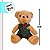 Urso de Pelúcia Bege - Roupa Verde e Laço - 25cm - 1 unidade - Cromus - Rizzo - Imagem 2