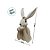 Enfeite Decorativo de Páscoa - Busto de Coelho com Roupa Bege com Pedraria - 62x21x25cm - 1 unidade - Rizzo - Imagem 2
