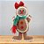 Enfeite de Pendurar de Natal - Boneco Gingerbread com Laço e Cachecol - 7x11x3cm - 1 unidade - Cromus - Rizzo - Imagem 1