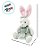 Coelho Decorativo de Páscoa - Suspensório e Saia Verde - 23x15x33cm - 1 unidade - Cromus - Rizzo - Imagem 4