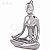 Kit Escultura Yoga Prata em Porcelana 3 Pcs - Imagem 4