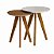 Jogo de Mesa Lateral Redonda Madeira Maciça e MDF Freijó/Off-White/Branco - Imagem 1
