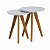 Jogo de Mesa Lateral Redonda Madeira Maciça e MDF Freijó/Off-White/Branco - Imagem 4