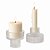 Jogo de 2 Porta‑Velas de Vidro Canelado 6,5 cm Wolff (Reversível) - Imagem 3