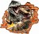 Adesivo Parede Infantil Dinossauros Buraco 3d 1x1 metro - Imagem 5