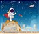 Papel de Parede Adesivo Infantil Astronauta Espaço Estrelado M² - Imagem 6