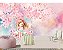 Papel de parede adesivo Menina no Balanço Floral Aquarela M² - Imagem 3