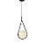 Pendente La Ville Ø22x50cm Vidro e Metal Fosco e Preto- Hevvy SL-5864/H1 - Imagem 1