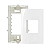 Placa 4x2 + Suporte 2 Postos Horizontais Linha Sleek Branca - Margirius - Imagem 1