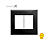 Placa 4x4 3+3 Postos Preto Brilhante - Linha Simon 35/30 - Imagem 1