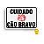Placa Indicativa de PVC 20x15 "Cuidado Cão Bravo" – Centurião - Imagem 1