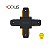 Conector X para Trilho Eletrificado Preto - Opus - Imagem 3