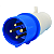 Plugue Industrial 16A 3P+T 220V Azul IP44 – Elitek - Imagem 1