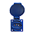 Tomada de Embutir 2P+T 20A 127-240V IP44 Azul – Lukma - Imagem 1
