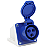 Tomada Industrial de Sobrepor 2P+T 16A 6H 220-240V IP44 Azul – Lukma - Imagem 1