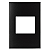 Placa 4x2 2 Postos Juntos com Suporte Ebony – Linha Clean – MarGirius - Imagem 1