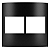 Placa 4x4 2+2 Postos Juntos com Suporte Ebony – Linha Clean – MarGirius - Imagem 1