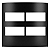 Placa 4x4 2+2 Postos Separados com Suporte Ebony – Linha Clean – MarGirius - Imagem 1