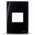 Placa 4x2 2 Postos Juntos com Suporte Preto Ebony – Linha Sleek – MarGirius - Imagem 1