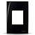 Placa 4x2 3 Postos Juntos com Suporte Preto Ebony – Linha Sleek – MarGirius - Imagem 1