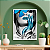 Quadro Decorativo Rosto Mulher com Borboleta Azul - Imagem 1