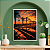 Quadro Decorativo Avenida com Palmeiras Céu Nublado e Pôr do Sol - Imagem 1