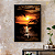 Quadro Decorativo Palmeiras e Mar no Nascer do Sol - Imagem 1