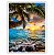 Quadro Decorativo Palmeira Mar Azul e Nascer do Sol - Imagem 4