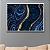 Quadro Decorativo Horizontal Abstrato Azul Escuro e Dourado - Imagem 1