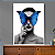 Quadro Decorativo Rosto Feminino com uma Borboleta Azul - Imagem 1