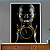 Quadro Decorativo Pintura Preta e Dourada em Mulher com Relógio - Imagem 1
