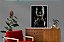 Quadro Decorativo Pintura Preta e Dourada em Mulher com Relógio - Imagem 2