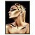 Quadro Decorativo Mulher com Pintura Dourada e Fundo Preto - Imagem 5