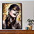 Quadro Decorativo Pintura Preta e Dourada em Corpo Feminino - Imagem 1